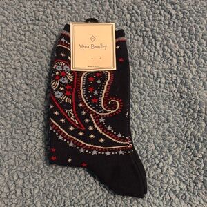 NWT Vera Bradley Navy Paisley Socks